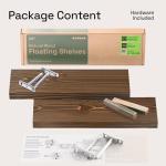 Rustic Wood Floating Shelves Set of 2 - Walnut