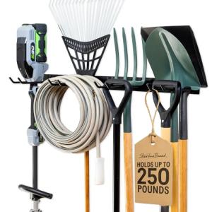 StoreYourBoard Bedrock Tool Garage Tool Organizer Wall Mount, Garage Organization and Storage, Shovel & Rake Hangers Garden Yard Tool Rack, Industrial Steel Holds 250 Pounds