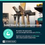 StoreYourBoard Bedrock Tool Garage Tool Organizer Wall Mount, Garage Organization and Storage, Shovel & Rake Hangers Garden Yard Tool Rack, Industrial Steel Holds 250 Pounds