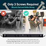 StoreYourBoard Bedrock Tool Garage Tool Organizer Wall Mount, Garage Organization and Storage, Shovel & Rake Hangers Garden Yard Tool Rack, Industrial Steel Holds 250 Pounds