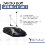 StoreYourBoard Cargo Box Ceiling Storage Hoist, Heavy Duty Holds 150 lbs, Rooftop Carrier Garage Pulley System, Fits 8-10 ft Tall Garage Ceilings