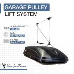 StoreYourBoard Cargo Box Ceiling Storage Hoist, Heavy Duty Holds 150 lbs, Rooftop Carrier Garage Pulley System, Fits 8-10 ft Tall Garage Ceilings