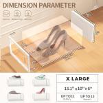 12 Pack X Large Shoe Organizer Storage Boxes for Closet, Modular Space Saving Shoe Boxes Clear Plastic Stackable Sneaker Containers Display Case with Lids, White