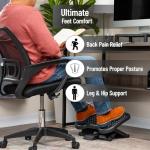 Mind Reader Foot Rest, Under Desk at Work, Ergonomic, Height Adjustable, Office, Plastic, 17"L x 13"W x 6.25"H, Black