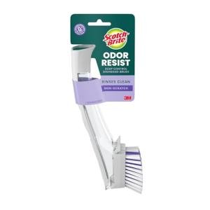 Scotch-Brite Advanced Soap Control Dish Brush Scrubber, 1 Antibacterial* Cleaning Brush, Prevents Soap from Leaking, Leak-Free Guarantee, Safe on Dishes, Nonstick Cookware, Tubs, Durable, Reusable