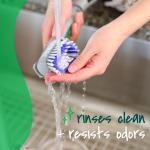 Scotch-Brite Advanced Soap Control Dish Brush Scrubber, 1 Antibacterial* Cleaning Brush, Prevents Soap from Leaking, Leak-Free Guarantee, Safe on Dishes, Nonstick Cookware, Tubs, Durable, Reusable