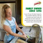 Libman Dishmatic I-Stand Dish Wand Kit, Kitchen Cleaning Scrub Brush with Handle and Soap Dispenser for Scrubbing and Washing Dishes, Refillable Standing Dispensing Scrubber Brushes, 3 Sponge Refills