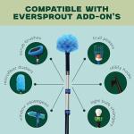 EVERSPROUT 5-to-12 Foot Cobweb Duster with Extension Pole Combo (20 Ft Reach, Medium-Stiff Bristles), Spider Web Brush with Pole - Hand-Packaged, Lightweight, 3-Stage Aluminum Pole