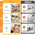 ADBIU Over The Sink Dish Drying Rack (Expandable Height and Length) Snap-On Design 2 Tier Large Dish Rack