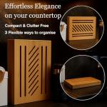 Bamboo Bread Slicer Guide Cutter For Slicing Homemade Bread, Bagels, Sourdough Loaves - Folable & Compact, Adjustable Width & Thickness, Crumb Tray, Kitchen Gadget & Gifts