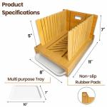 Bamboo Bread Slicer Guide Cutter For Slicing Homemade Bread, Bagels, Sourdough Loaves - Folable & Compact, Adjustable Width & Thickness, Crumb Tray, Kitchen Gadget & Gifts