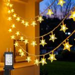 Warm White 100 LED Star String Lights