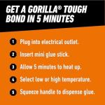 Gorilla Mini Dual‑Temp Hot Glue Gun + 30 Sticks