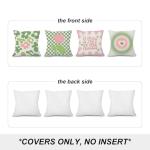 Sage Green and Pink Throw Pillow Covers Set of 4