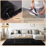 Black Fluffy Area Rug for Bedroom or Living Room