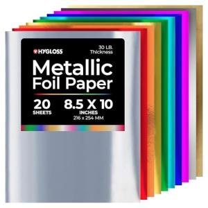 Hygloss 20pc Metallic Foil Paper 8.5×10