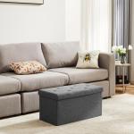 Foldable Storage Ottoman Bench with Padded Seat