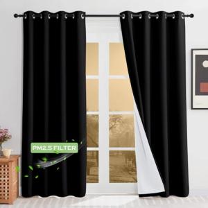 KGORGE 4-in-1 Blackout Soundproof Curtains, 2 Panels