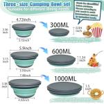 Set of 3 Collapsible Silicone Camping Bowls