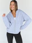 Oversized Zip Up Hoodie for Women - Grey