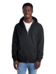 Men's Black Full Zip Fleece Hoodie, XX-Large