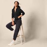 Plus Size Women's Fleece Full-Zip Hoodie in Black