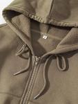 Olive Green Fleece Cropped Hoodie for Women