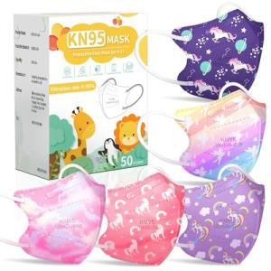 FENFEN Unicorn KN95 Face Masks for Kids 50 Pack