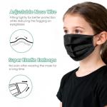 100 Pack Disposable Black Kids Face Masks