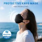 50 Pack Black KN95 Face Masks, 5-Ply Protection