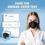 50 Pack Black KN95 Face Masks, 5-Ply Protection