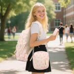 Cute Pink Kawaii Bow Backpack Set