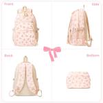 Cute Pink Kawaii Bow Backpack Set
