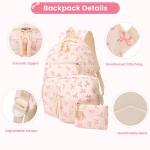 Cute Pink Kawaii Bow Backpack Set