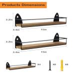 4 Pack Wall-Mounted Rustic Spice Rack Set