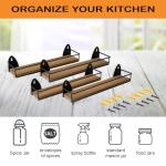 4 Pack Wall-Mounted Rustic Spice Rack Set