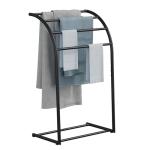 40 Inch Black Metal Free Standing Towel Rack