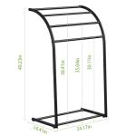 40 Inch Black Metal Free Standing Towel Rack