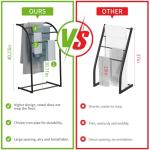 40 Inch Black Metal Free Standing Towel Rack