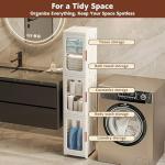 Slim Bathroom Storage Cabinet with Clear Doors