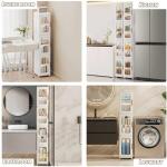 Slim Bathroom Storage Cabinet with Clear Doors