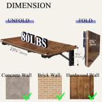 Rustic Wall-Mounted Folding Table for Small Spaces
