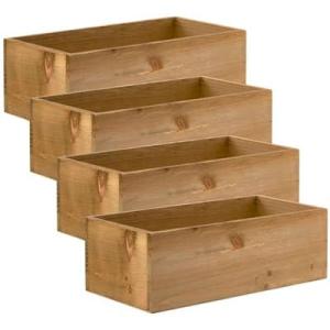 Rustic 12” Wood Pallet Storage Bins - 4 Pack