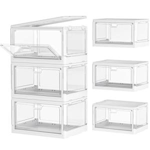 Clear Stackable Storage Bins with Lids - 3 Pack