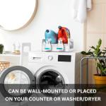 Besuerte Liquid Laundry Detergent Holder Wall Mounted, Detergent Dispenser for Laundry Room - Farmhouse Laundry Station Storage Laundry Detergent Stand Hold Two Laundry Bottles, Rustic White