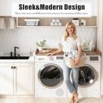 Piskyet Washer Dryer Countertop,Laundry Countertop with Edge Rails,27.5" Depth x 54" Wood Countertop For Washer and Dryer,Laundry Machine Topper for Laundry Room Organization and Storage(Rustic Brown)