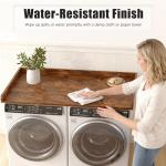 Piskyet Washer Dryer Countertop,Laundry Countertop with Edge Rails,27.5" Depth x 54" Wood Countertop For Washer and Dryer,Laundry Machine Topper for Laundry Room Organization and Storage(Rustic Brown)