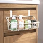 LeleCAT Basket with hook Grid Storage Basket, Hang it behind a door or on a railing, Over the Cabinet Door, Small, BLack,2 Pack