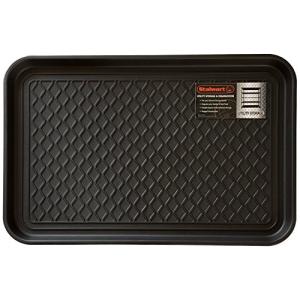 All-Weather Indoor/Outdoor Boot Tray - Weather-Resistant Hard Plastic Shoe Mat with Raised Edge for Entryways, Decks, and Patios by Stalwart (Black)