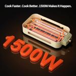 AORAN Indoor Grills Electric Smokeless – Versatile Smokeless Indoor Grill for Home Cooking, Featuring Indoor Grills Electric Smokeless, Skillet Griddle, and Kitchen Griddle White